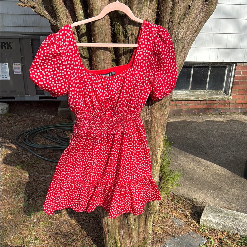 Misguided Medium Red Polka Dot Dress